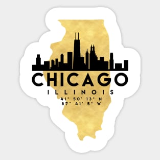 Chicago Illinois Skyline Map Art Sticker